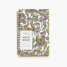 Load image into Gallery viewer, Monarch + Milkweed Spiral Bound Notebook
