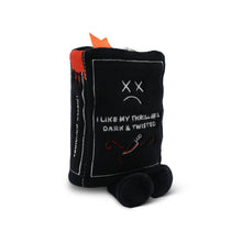 Load image into Gallery viewer, "I Like My Thrillers Dark & Twisted" Book Plush Bag Charm