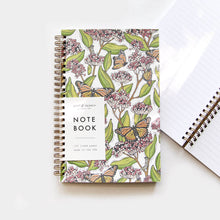 Load image into Gallery viewer, Monarch + Milkweed Spiral Bound Notebook