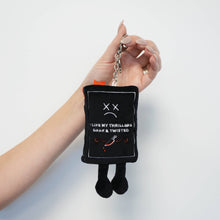 Load image into Gallery viewer, "I Like My Thrillers Dark &amp; Twisted" Book Plush Bag Charm
