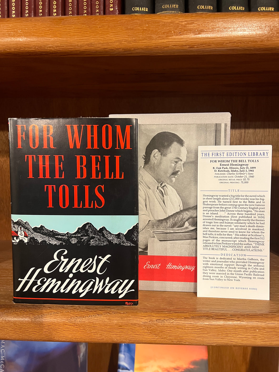 For Whom the Bell Tolls, Ernest Hemingway - Facsimile, First Edition Library