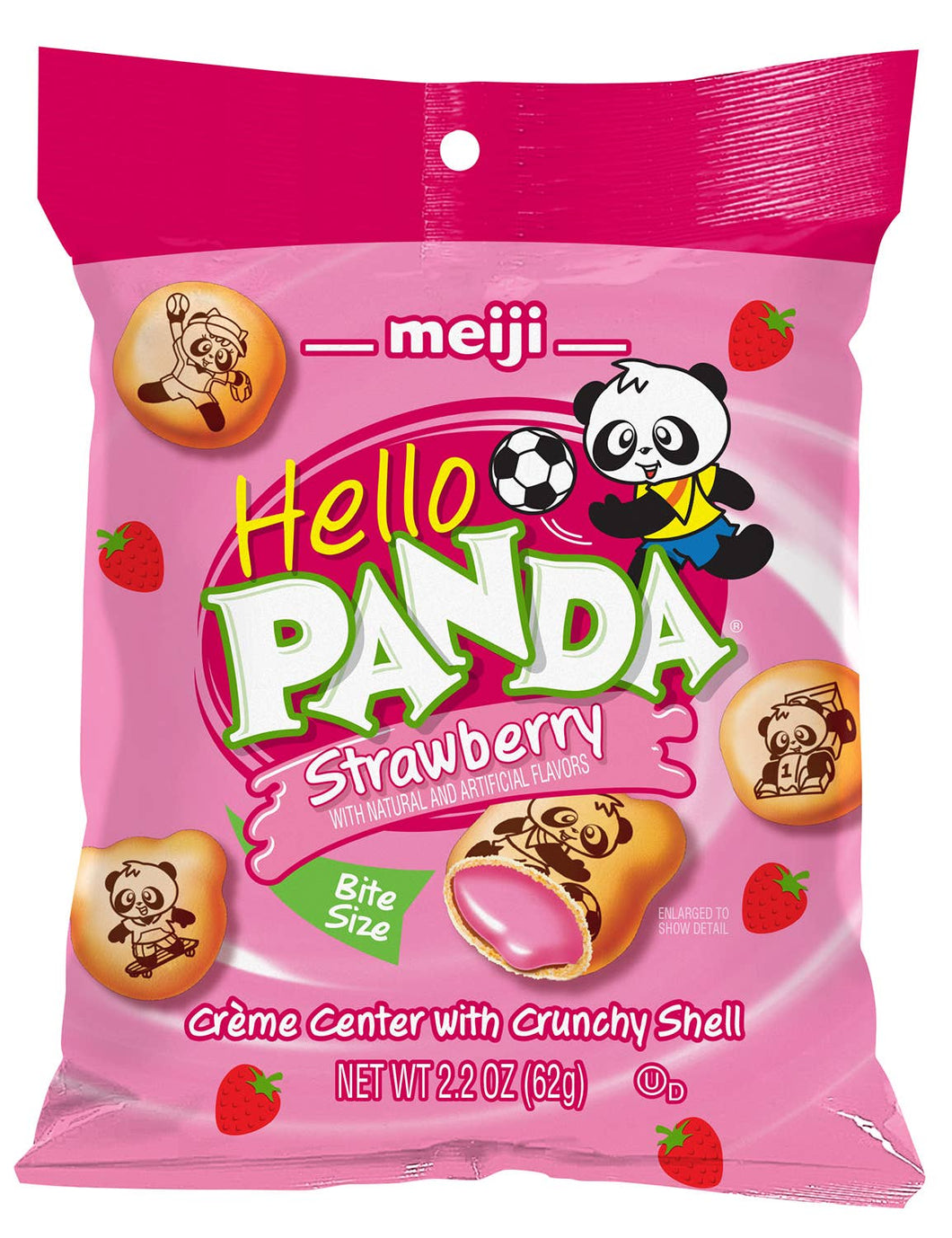 Meiji Hello Panda, Strawberry 2.2oz Bag, 6ct